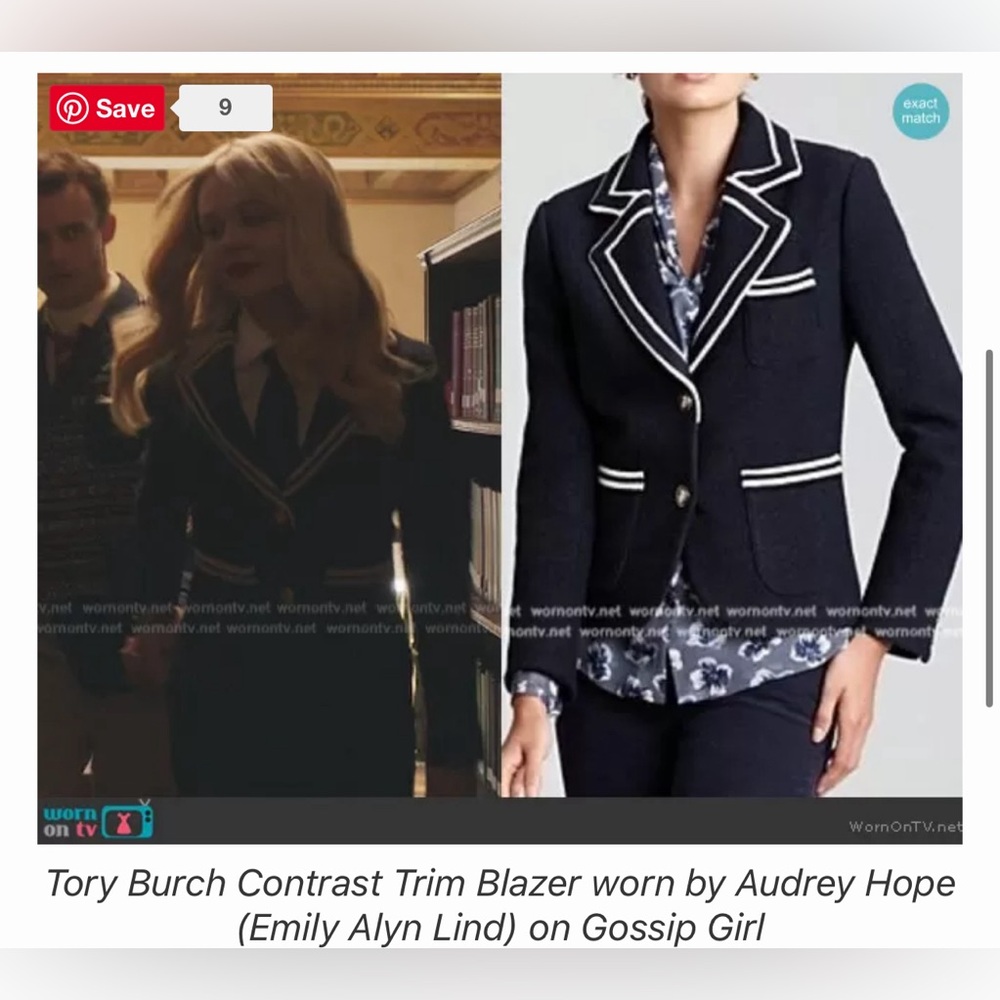 TORY BURCH Contrast Trim Blazer - Picture 3 of 4